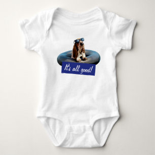Basset Hound In Sunglasses Baby Bodysuit