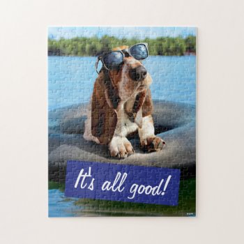 Basset Hound In Sunglasses Jigsaw Puzzle by AvantiPress at Zazzle