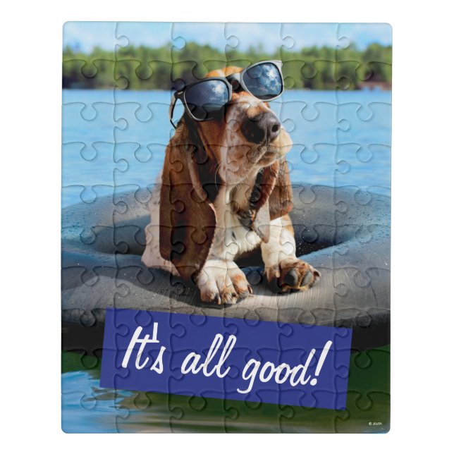Basset Hound In Sunglasses Jigsaw Puzzle (Puzzle Vertical)