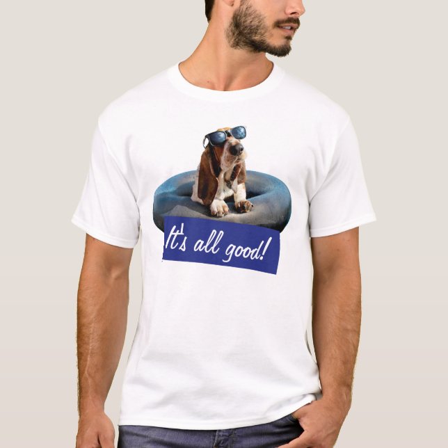 Basset Hound In Sunglasses T-Shirt (Front)