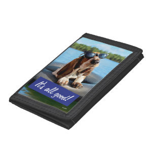 Basset Hound In Sunglasses Trifold Wallet