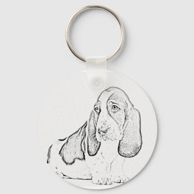 Basset hound keychain (Front)