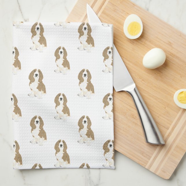 Basset Hound Kitchen Towel (Quarter Fold)