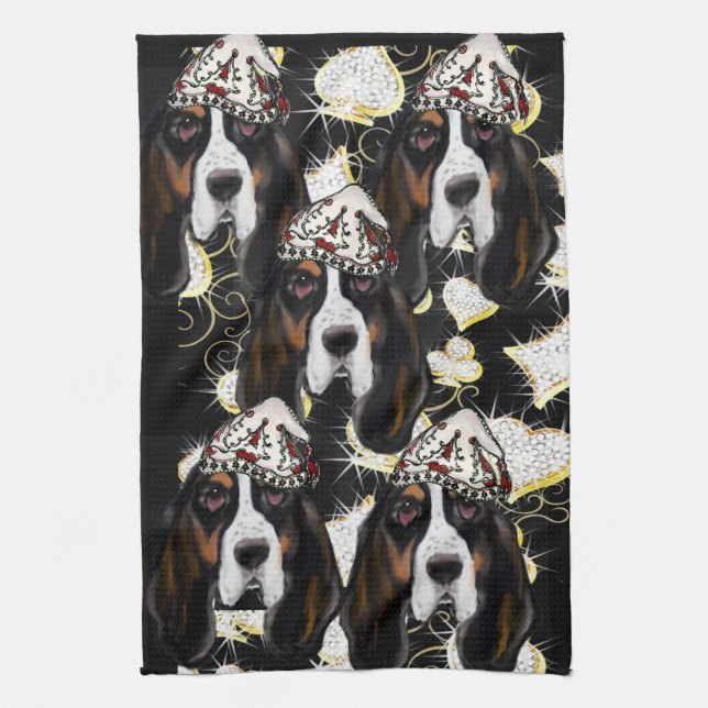 BASSET HOUND  KITCHEN TOWEL (Vertical)