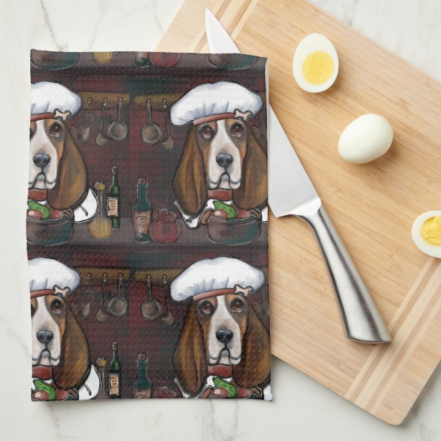 BASSET HOUND KITCHEN TOWEL (Quarter Fold)