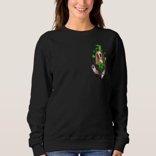 Basset Hound Leprechaun In Pocket St Patricks Da Sweatshirt