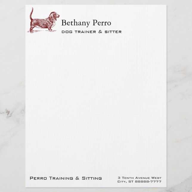 Basset Hound Letterhead (Front)