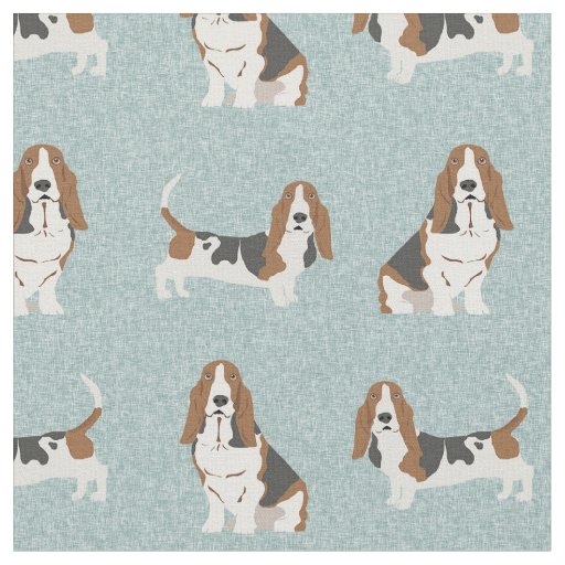 Basset Hound light blue Fabric