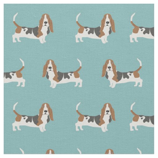 Basset Hound light blue Fabric