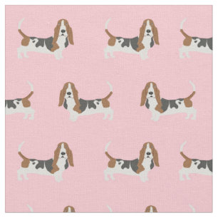 Basset Hound light pink Fabric