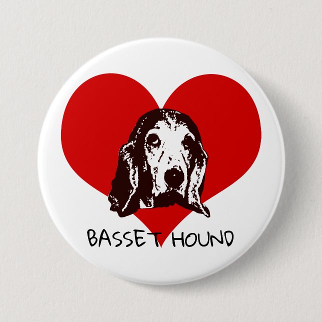 Basset Hound Love Button (Front)