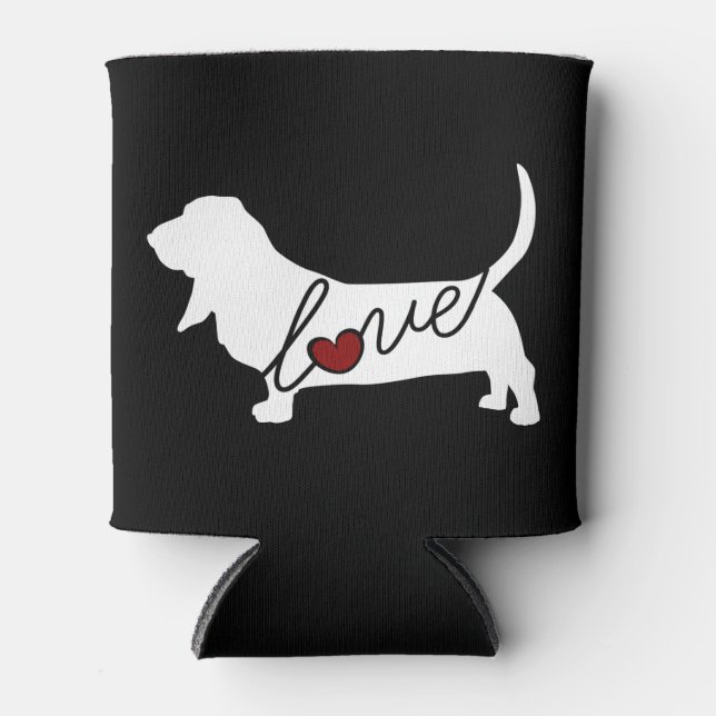 Basset Hound Love Can Cooler (Front)
