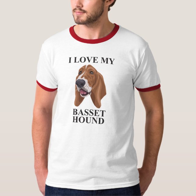 Basset Hound love T-Shirt (Front)
