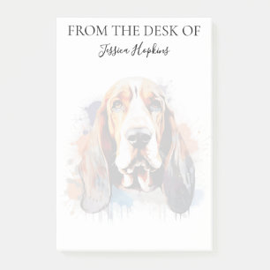 Basset Hound Lover Monogrammed Dog Post-it Notes