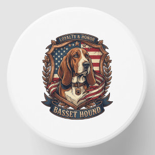 Basset Hound Loyalty Honor Dog American Flag Shiel Mini Candle Favors
