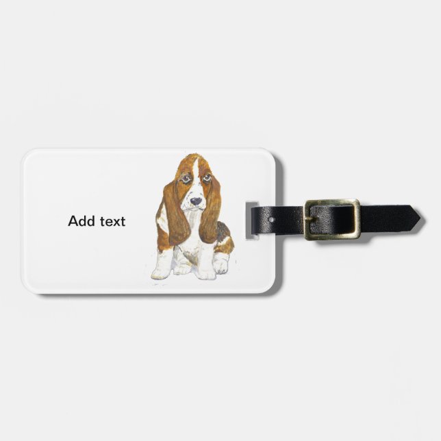 Basset Hound Luggage Tag (Front Horizontal)