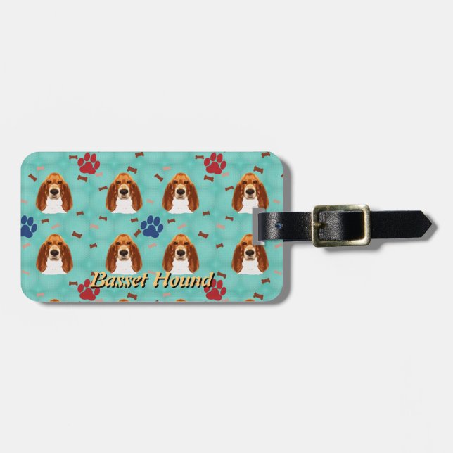 Basset Hound Luggage Tag (Front Horizontal)