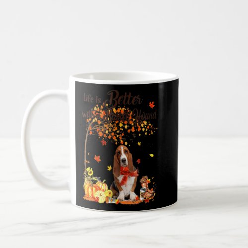 Basset Hound Maple Tree Thanksgiving Day Cute Dog  Coffee Mug