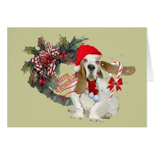 Basset Hound Merry Christmas Card | Zazzle