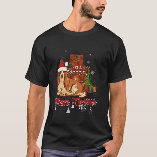 Basset Hound Merry Christmas Gift For Xmas Season  T_Shirt