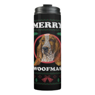 Basset Hound Merry Woofmas Christmas Dog Gift   Thermal Tumbler