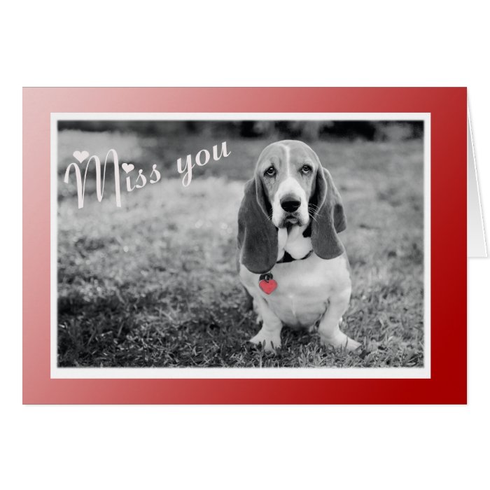 Basset Hound Miss You Card