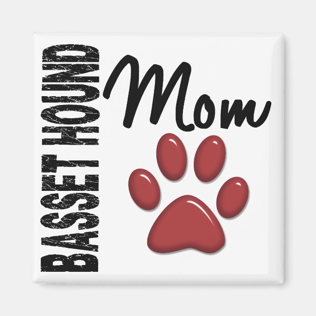 Basset Hound Mom 2 Magnet (Front)