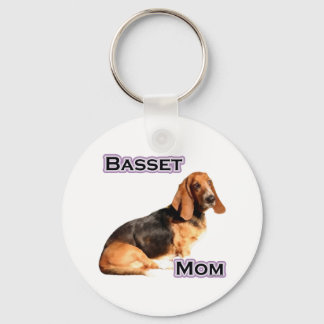Basset Hound Mom 4 - Keychain