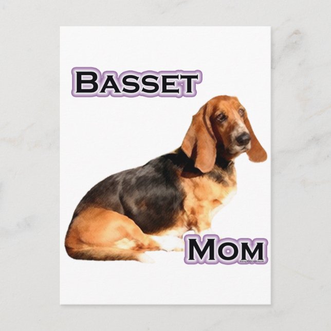 Basset Hound Mom 4 Postcard (Front)
