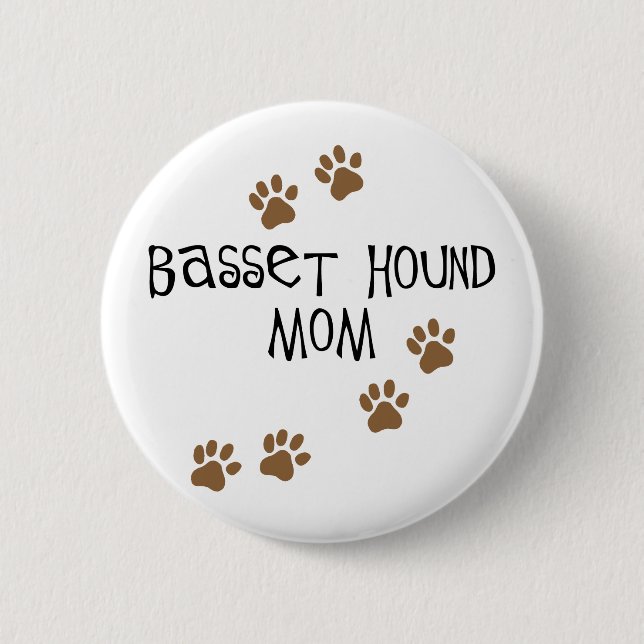 Basset Hound Mom Button (Front)