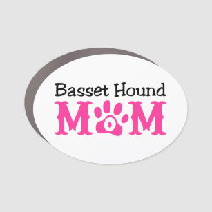 Basset Hound Mom Car Magnet