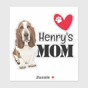Basset Hound Mom Personalized Sticker