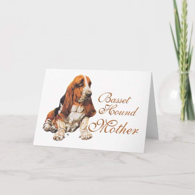 Basset Hound Mother's Day Card (Front)