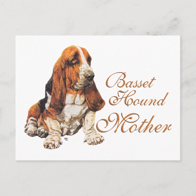 Basset Hound Mother's Day Postcard (Front)