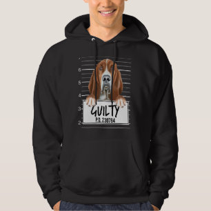 Basset Hound Mugshot Guilty Dog Hoodie
