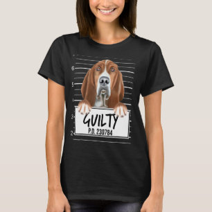Basset Hound Mugshot Guilty Dog T-Shirt