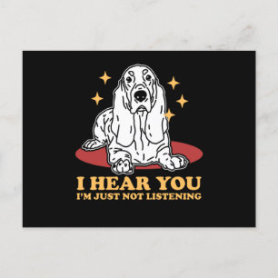 Basset Hound Not Listening Dog Basset Hounds Postcard