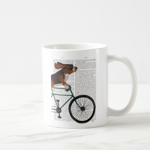 Basset Hound on Bicycle Coffee Mug