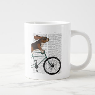 Basset Hound on Bicycle Giant Coffee Mug