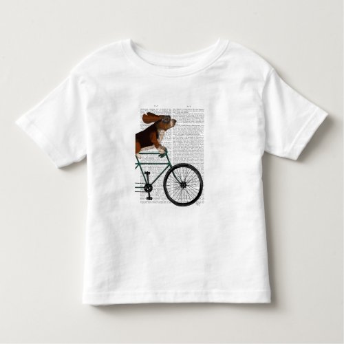 Basset Hound on Bicycle Toddler T_shirt
