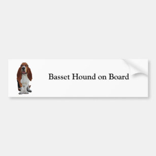 Basset Hound on board custom bumper sticker