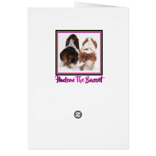 Basset Hound On Cute Birthday Card W/Cake (Back)