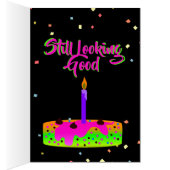 Basset Hound On Cute Birthday Card W/Cake (Inside (Right))