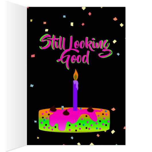 Basset Hound On Cute Birthday Card W/Cake (Inside (Right))