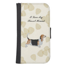 Basset Hound on Tan Leaves