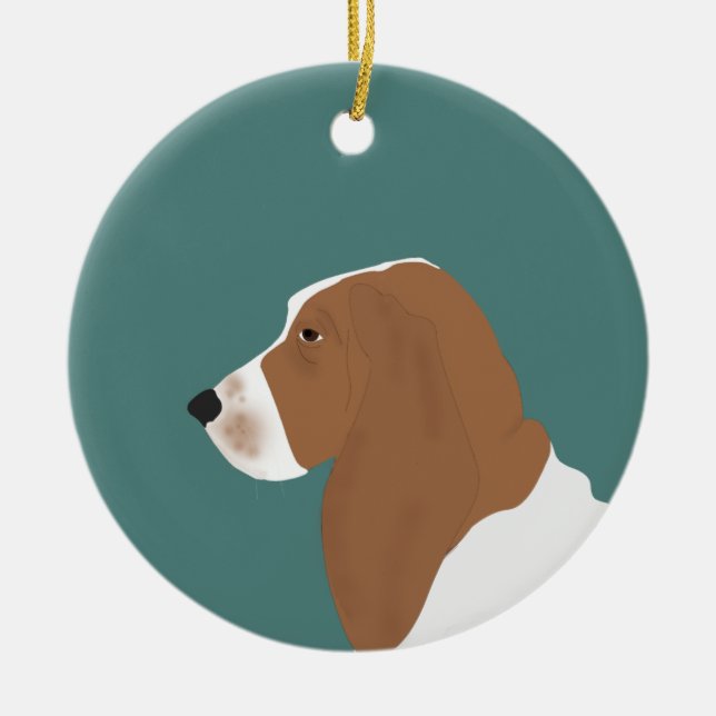 Basset Hound Ornament (Front)