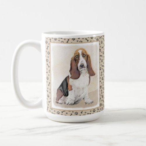Basset Hound Painting _ Cute Original Dog Art Coffee Mug