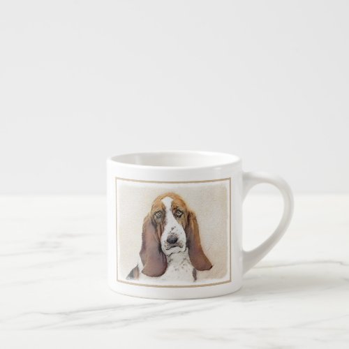 Basset Hound Painting _ Cute Original Dog Art Espresso Cup