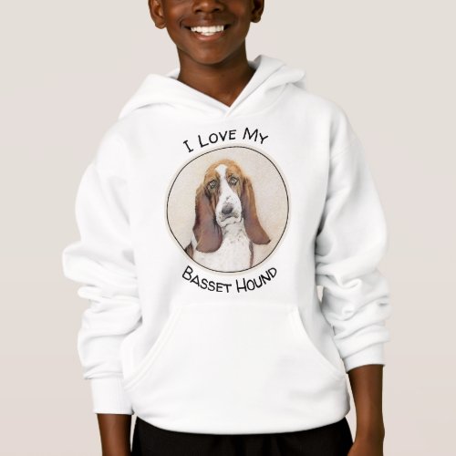 Basset Hound Painting _ Cute Original Dog Art Hoodie