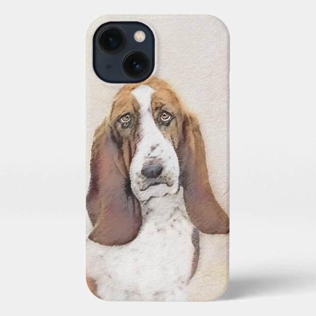 Basset Hound Painting - Cute Original Dog Art iPhone Case (Back)